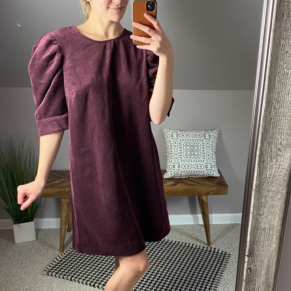 Corduroy Maroon Dress